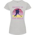 Hockey is For Girls Funny Ice Street Womens Petite Cut T-Shirt Sports Grey