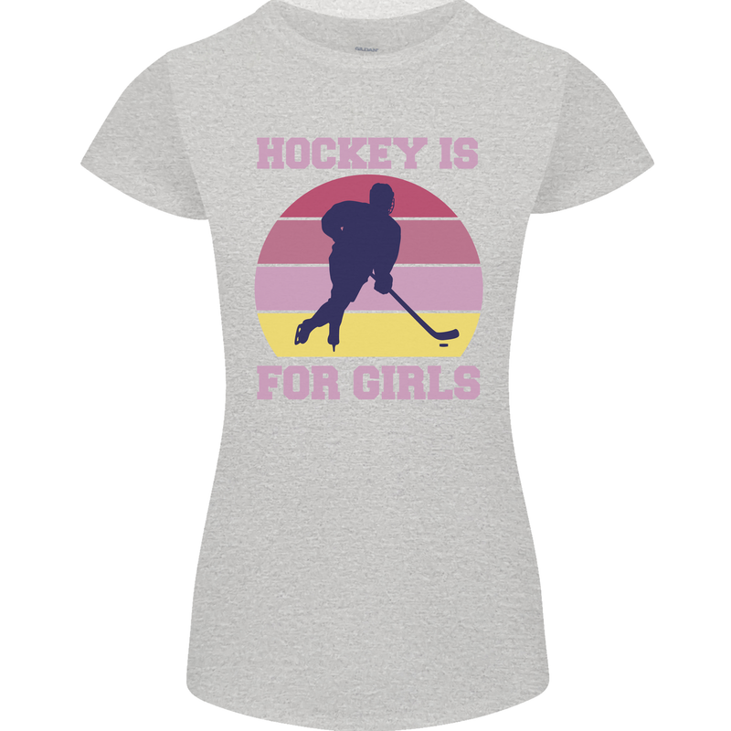 Hockey is For Girls Funny Ice Street Womens Petite Cut T-Shirt Sports Grey