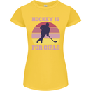Hockey is For Girls Funny Ice Street Womens Petite Cut T-Shirt Yellow
