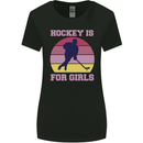Hockey is For Girls Funny Ice Street Womens Wider Cut T-Shirt Black