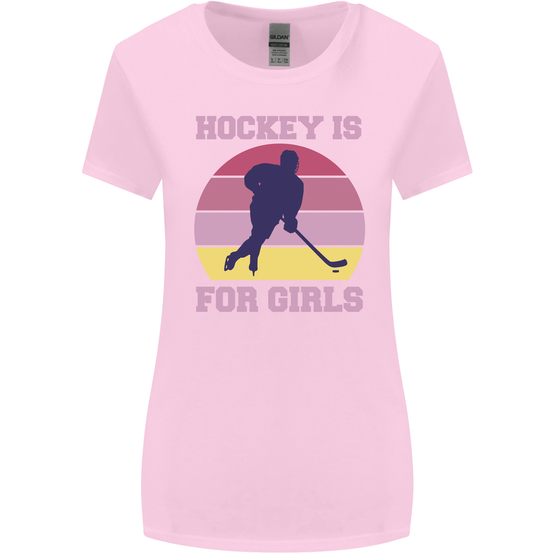 Hockey is For Girls Funny Ice Street Womens Wider Cut T-Shirt Light Pink