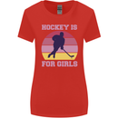 Hockey is For Girls Funny Ice Street Womens Wider Cut T-Shirt Red
