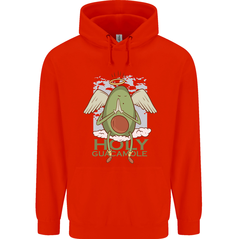 Holy Guacamole Funny Food Angel Childrens Kids Hoodie Bright Red