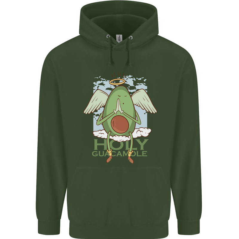 Holy Guacamole Funny Food Angel Childrens Kids Hoodie Forest Green