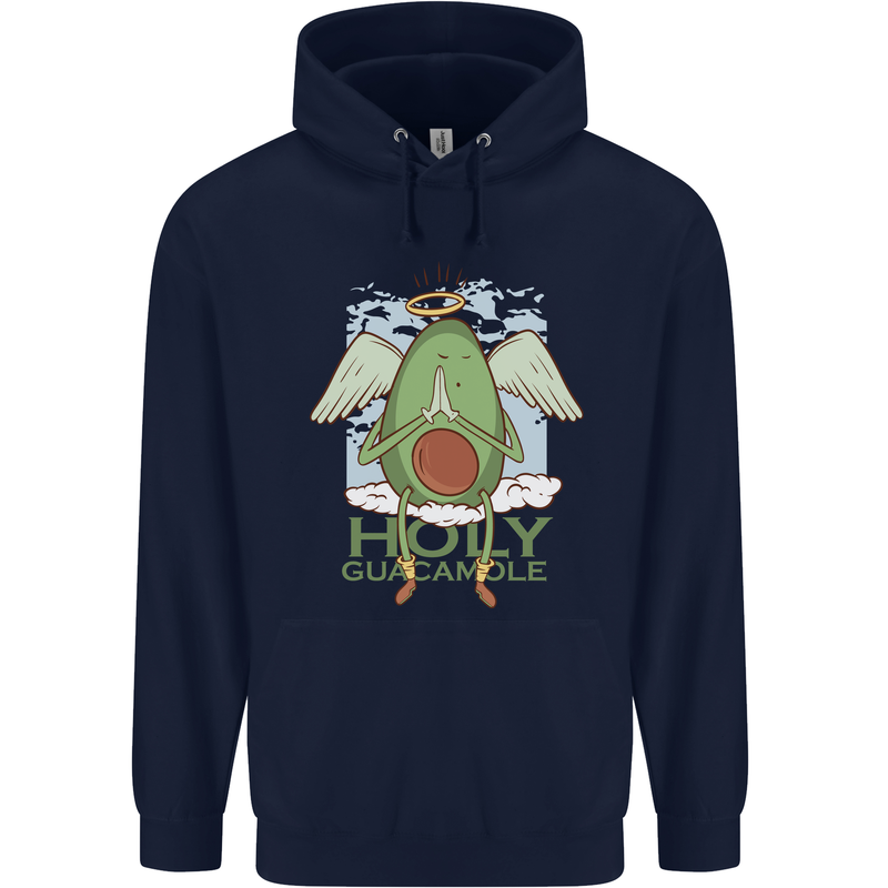 Holy Guacamole Funny Food Angel Childrens Kids Hoodie Navy Blue