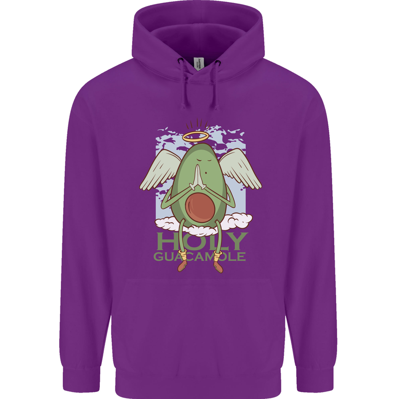 Holy Guacamole Funny Food Angel Childrens Kids Hoodie Purple