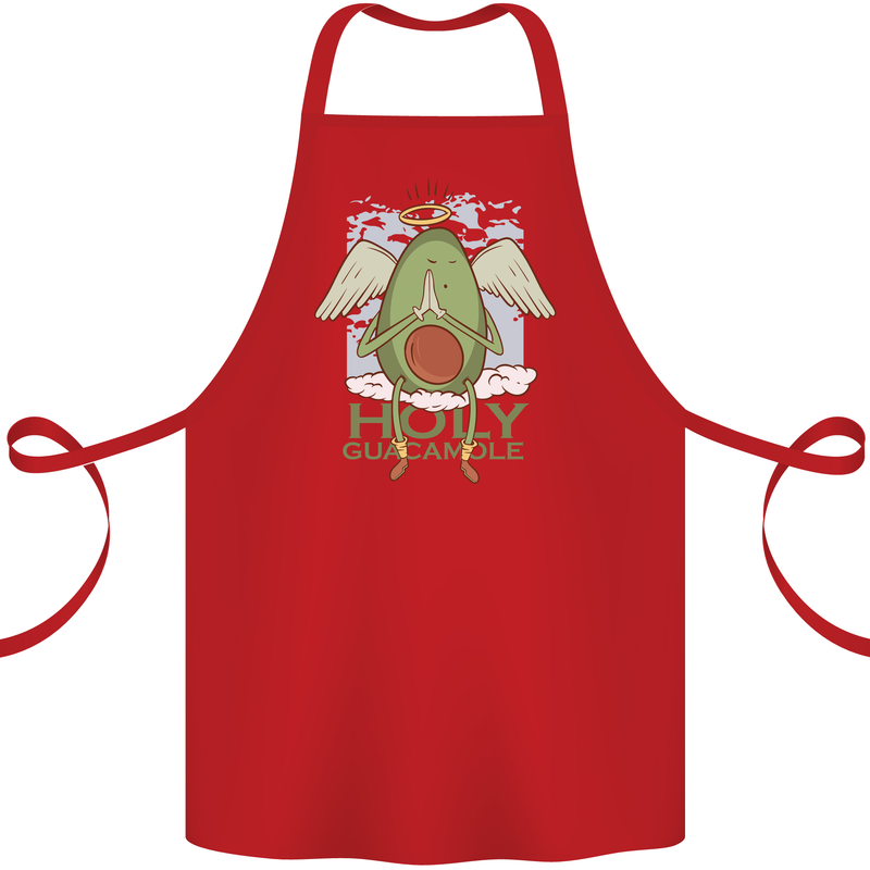 Holy Guacamole Funny Food Angel Cotton Apron 100% Organic Red