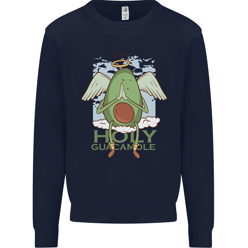 Holy Guacamole Funny Food Angel Kids Sweatshirt Jumper Navy Blue