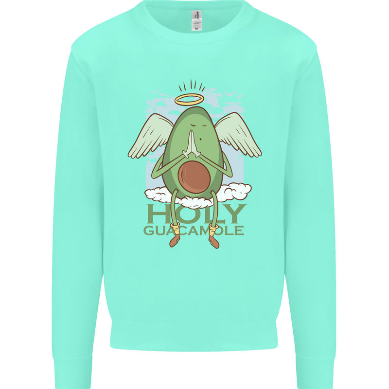 Holy Guacamole Funny Food Angel Kids Sweatshirt Jumper Peppermint