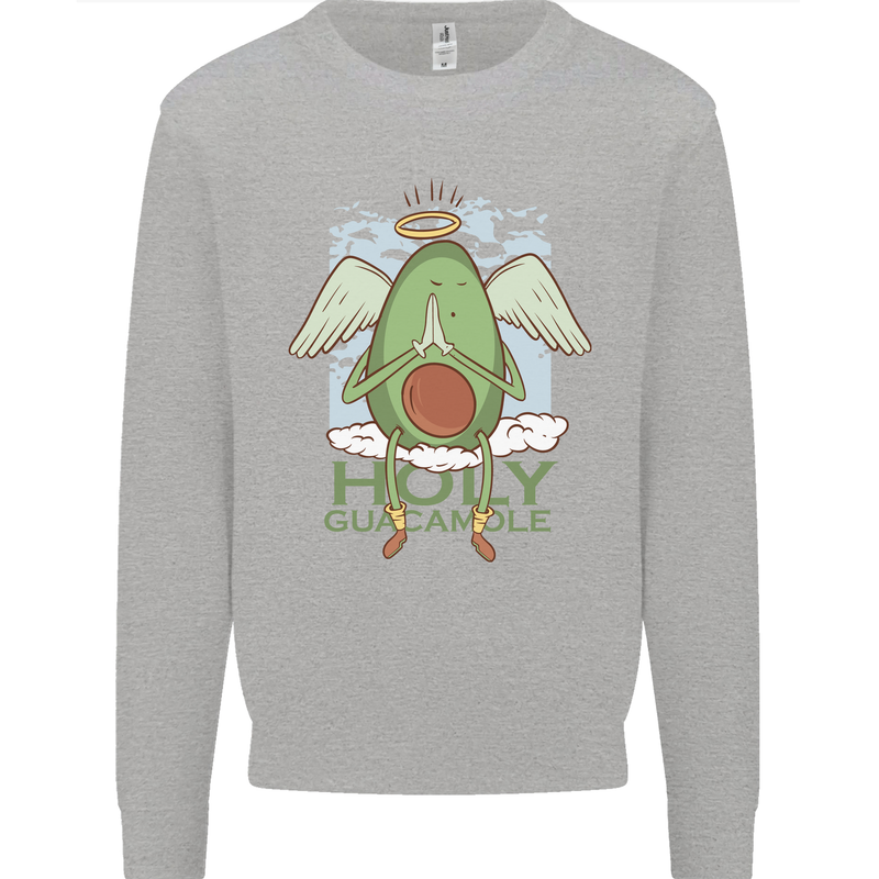 Holy Guacamole Funny Food Angel Kids Sweatshirt Jumper Sports Grey