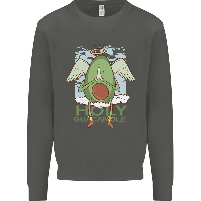 Holy Guacamole Funny Food Angel Kids Sweatshirt Jumper Storm Grey