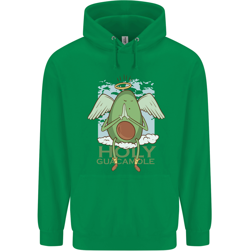 Holy Guacamole Funny Food Angel Mens 80% Cotton Hoodie Irish Green