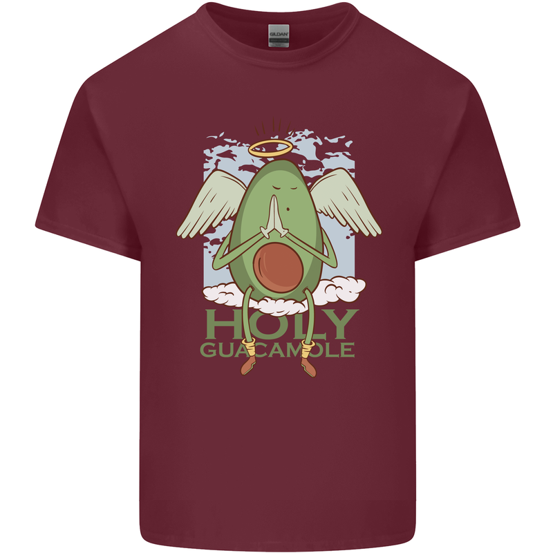 Holy Guacamole Funny Food Angel Mens Cotton T-Shirt Tee Top Maroon
