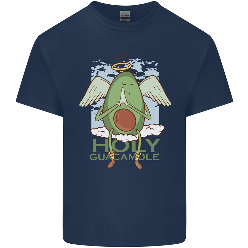 Holy Guacamole Funny Food Angel Mens Cotton T-Shirt Tee Top Navy Blue