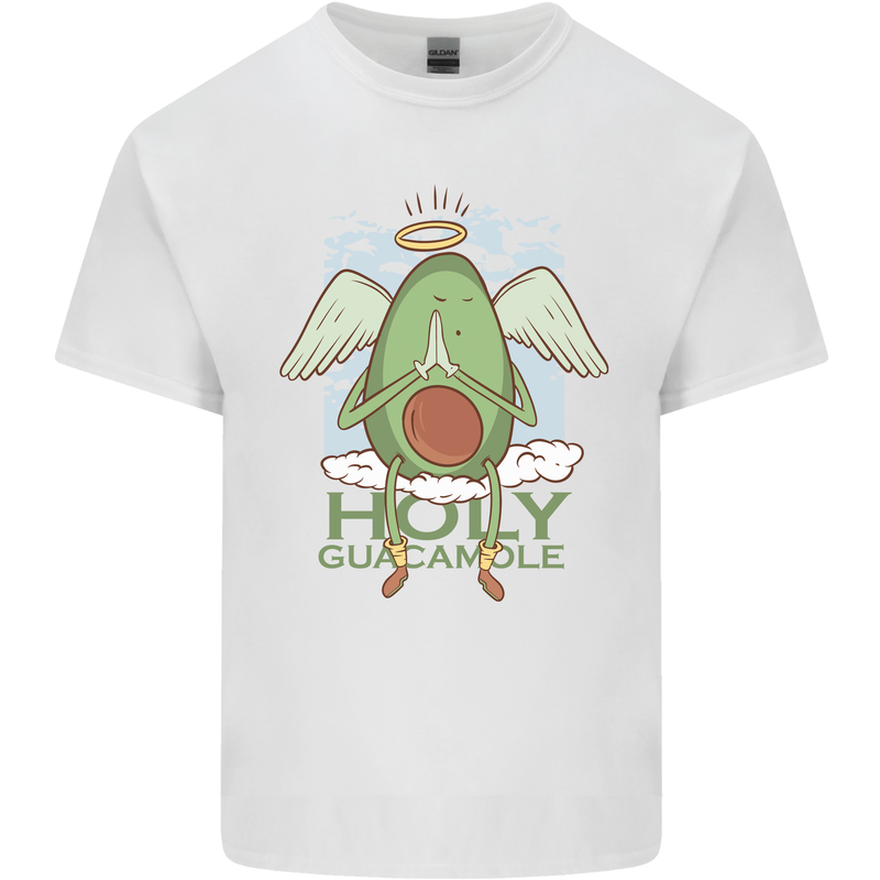 Holy Guacamole Funny Food Angel Mens Cotton T-Shirt Tee Top White