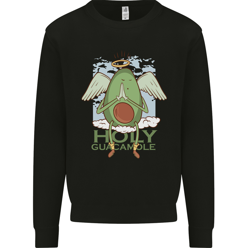 Holy Guacamole Funny Food Angel Mens Sweatshirt Jumper Black