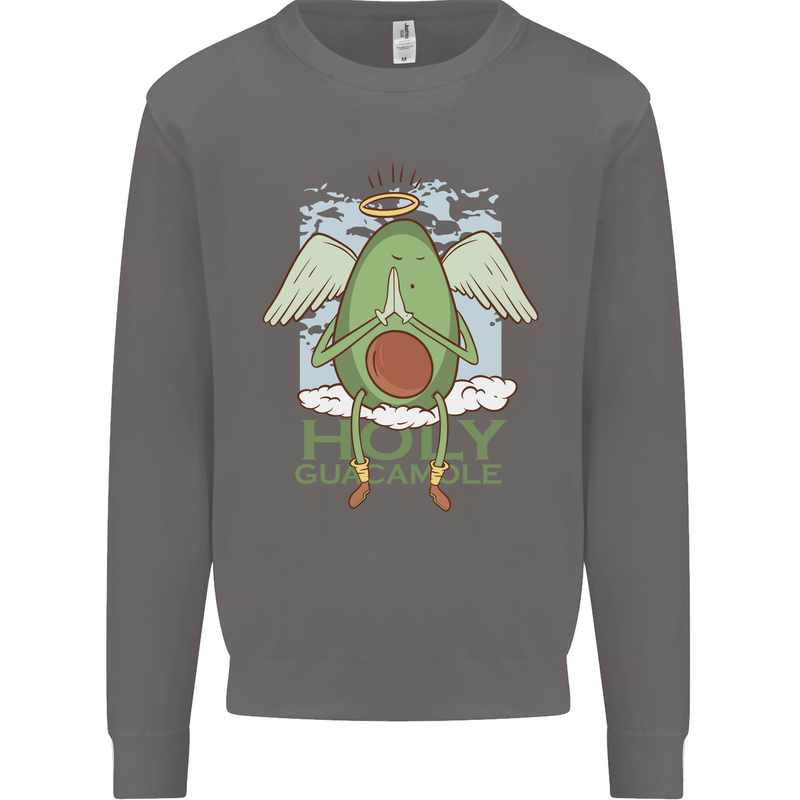 Holy Guacamole Funny Food Angel Mens Sweatshirt Jumper Charcoal