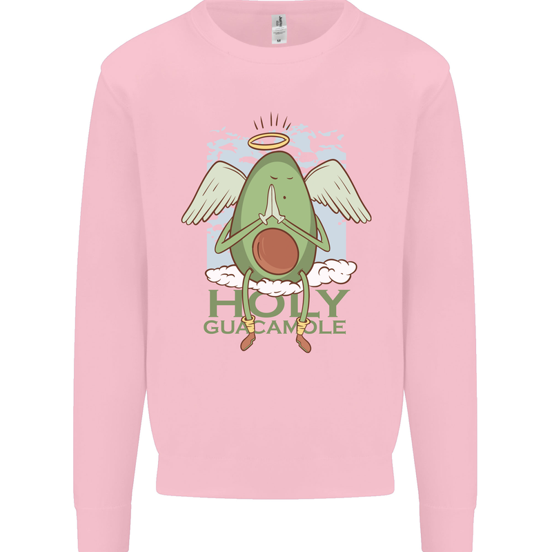 Holy Guacamole Funny Food Angel Mens Sweatshirt Jumper Light Pink