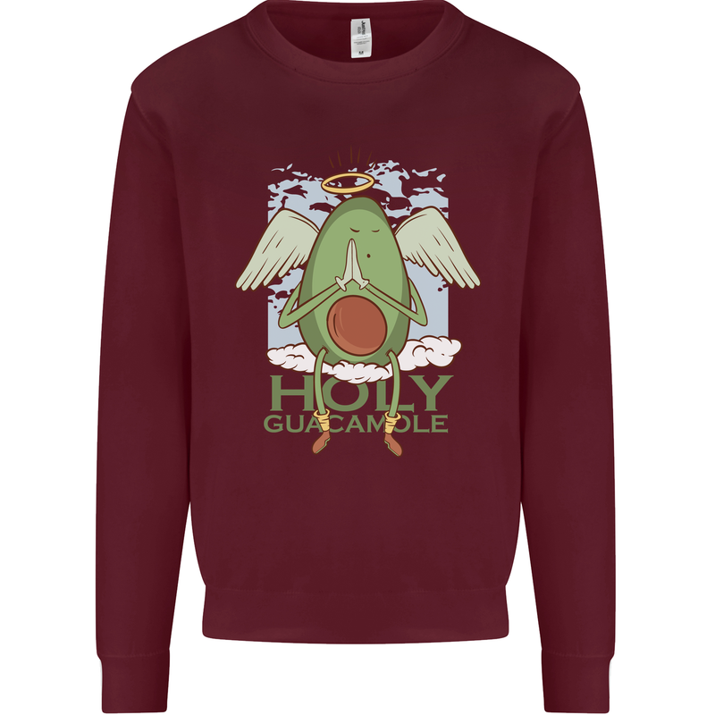 Holy Guacamole Funny Food Angel Mens Sweatshirt Jumper Maroon