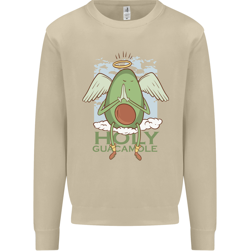 Holy Guacamole Funny Food Angel Mens Sweatshirt Jumper Sand
