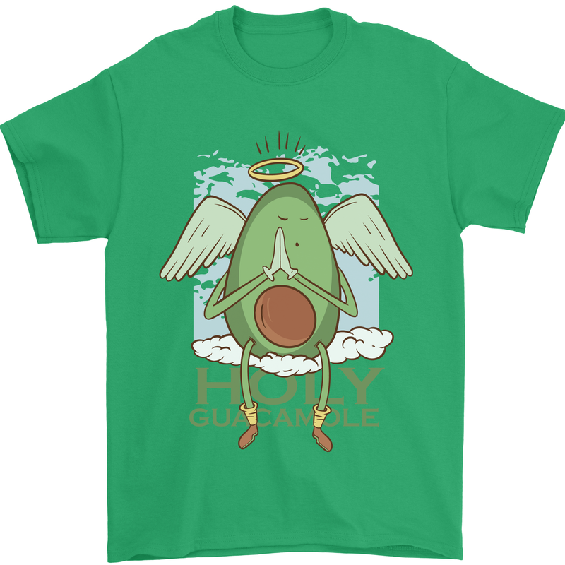Holy Guacamole Funny Food Angel Mens T-Shirt Cotton Gildan Irish Green