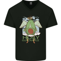 Holy Guacamole Funny Food Angel Mens V-Neck Cotton T-Shirt Black