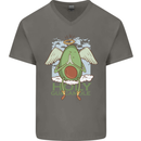 Holy Guacamole Funny Food Angel Mens V-Neck Cotton T-Shirt Charcoal