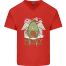 Holy Guacamole Funny Food Angel Mens V-Neck Cotton T-Shirt Red
