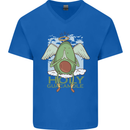 Holy Guacamole Funny Food Angel Mens V-Neck Cotton T-Shirt Royal Blue