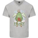 Holy Guacamole Funny Food Angel Mens V-Neck Cotton T-Shirt Sports Grey