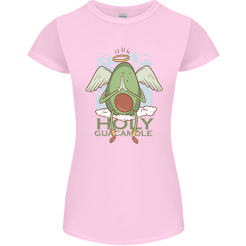 Holy Guacamole Funny Food Angel Womens Petite Cut T-Shirt Light Pink