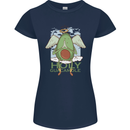 Holy Guacamole Funny Food Angel Womens Petite Cut T-Shirt Navy Blue