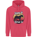 Home Is Where My Horse Is Funny Equestrian Childrens Kids Hoodie Heliconia