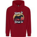 Home Is Where My Horse Is Funny Equestrian Childrens Kids Hoodie Red