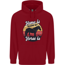 Home Is Where My Horse Is Funny Equestrian Childrens Kids Hoodie Red