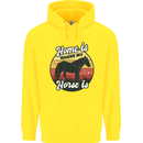 Home Is Where My Horse Is Funny Equestrian Childrens Kids Hoodie Yellow