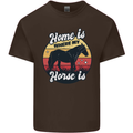 Home Is Where My Horse Is Funny Equestrian Kids T-Shirt Childrens Chocolate