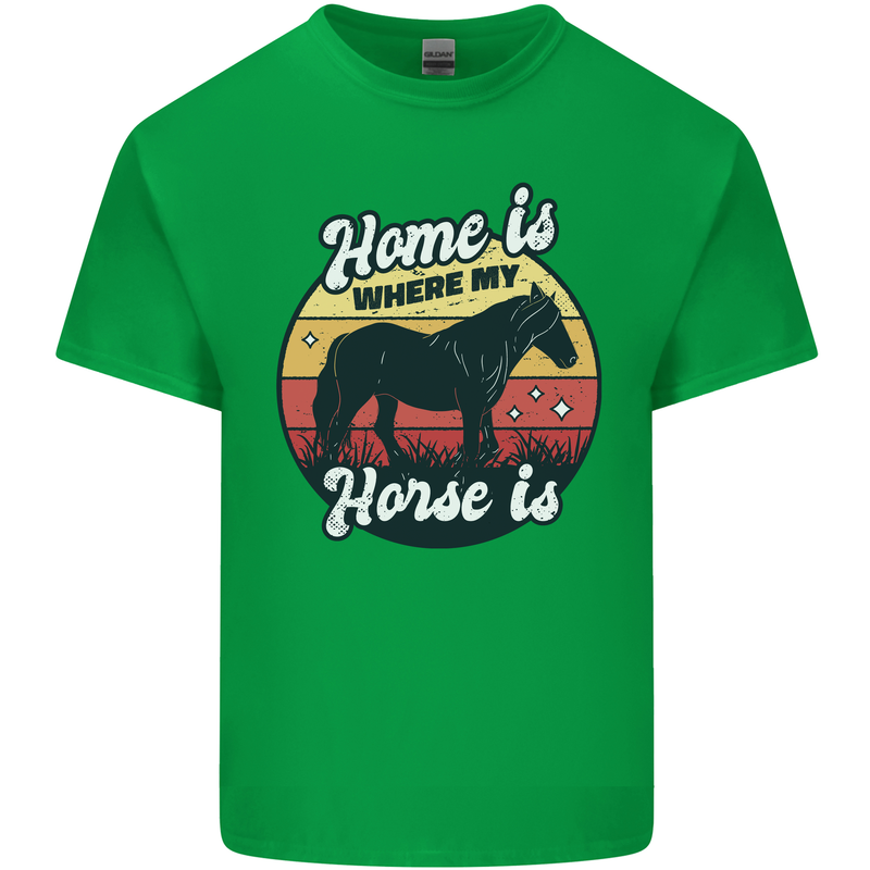 Home Is Where My Horse Is Funny Equestrian Kids T-Shirt Childrens Irish Green