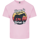 Home Is Where My Horse Is Funny Equestrian Kids T-Shirt Childrens Light Pink