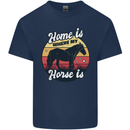 Home Is Where My Horse Is Funny Equestrian Kids T-Shirt Childrens Navy Blue