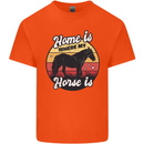Home Is Where My Horse Is Funny Equestrian Kids T-Shirt Childrens Orange