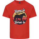 Home Is Where My Horse Is Funny Equestrian Kids T-Shirt Childrens Red