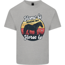 Home Is Where My Horse Is Funny Equestrian Kids T-Shirt Childrens Sports Grey