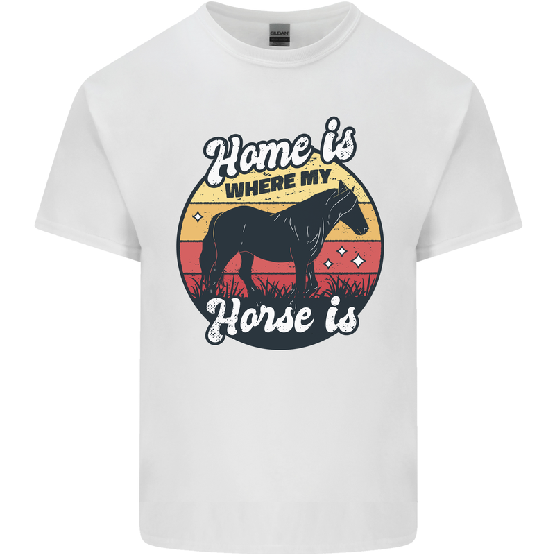 Home Is Where My Horse Is Funny Equestrian Kids T-Shirt Childrens White