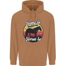 Home Is Where My Horse Is Funny Equestrian Mens 80% Cotton Hoodie Caramel Latte