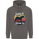 Home Is Where My Horse Is Funny Equestrian Mens 80% Cotton Hoodie Charcoal