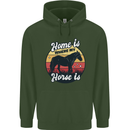 Home Is Where My Horse Is Funny Equestrian Mens 80% Cotton Hoodie Forest Green