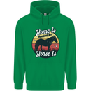 Home Is Where My Horse Is Funny Equestrian Mens 80% Cotton Hoodie Irish Green