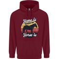 Home Is Where My Horse Is Funny Equestrian Mens 80% Cotton Hoodie Maroon