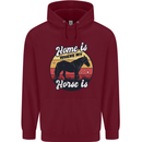 Home Is Where My Horse Is Funny Equestrian Mens 80% Cotton Hoodie Maroon